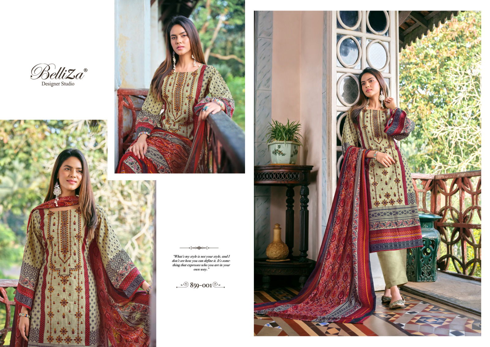 Binsaeed By Belliza Pure Cotton Dress Material Catalog